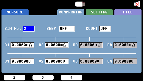 3563 battery tester Comparator Settings