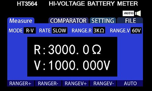 HT3564 High Voltage Battery Tester 0-1000V 8 3564 10μV~1000V 3564 Battery Tester Operation Interface