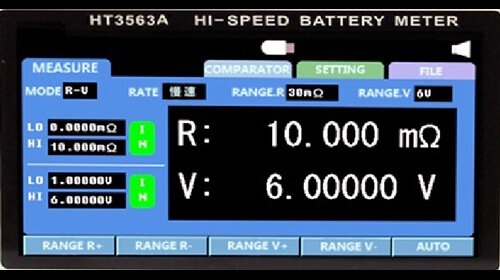 10μV～300V 3563A Battery Tester Operation Interface