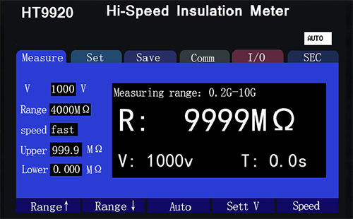 HT9920 Insulation Resistance Tester 8 9920 insulation tester software interface