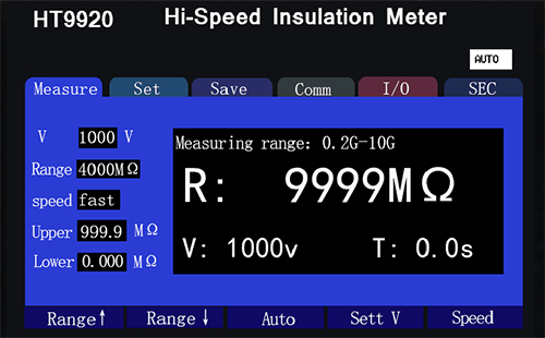 9920 insulation tester software interface