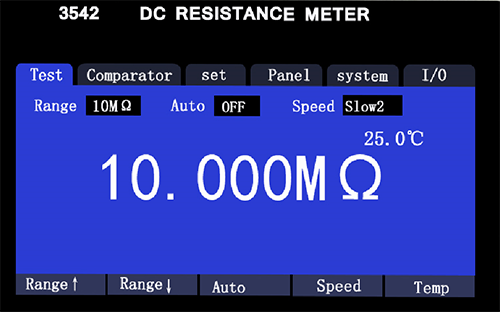 HT3542desktop DC resistance tester operation interface