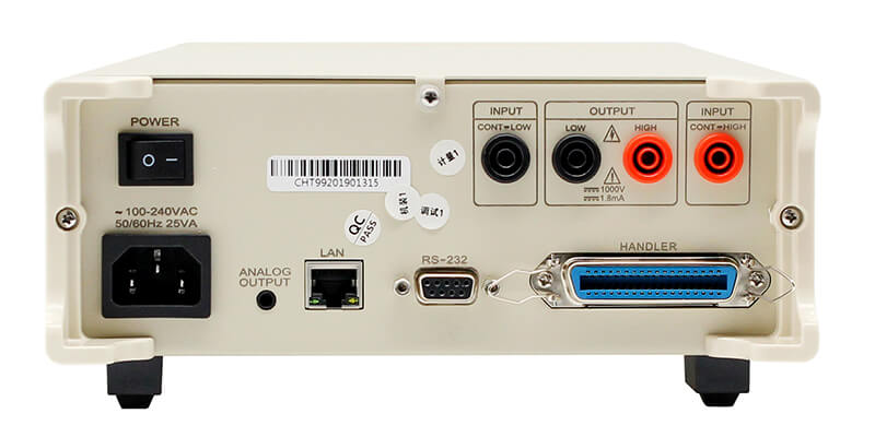 HT9920 Insulation Resistance Tester 9 HT9920 High speed insulation tester rear panel