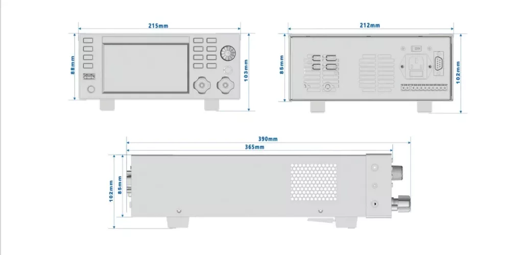 300W-150V-60A Programmable DC Electronic Load 8 SIZE OF ELECTRONIC LOAD