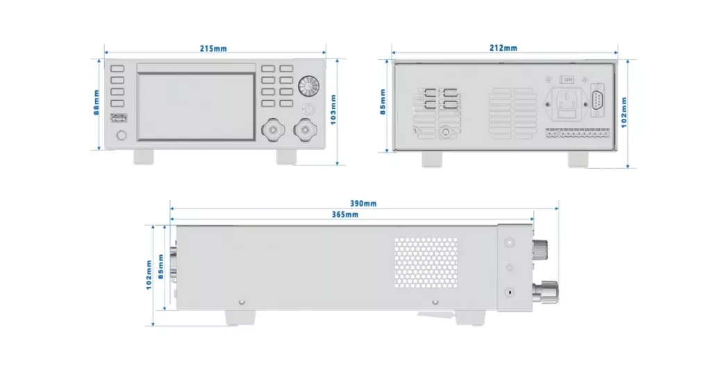 300W-500V-35A Programmable DC Electronic Load 6 SIZE OF ELECTRONIC LOAD